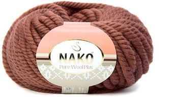 Пряжа для вязания Nako Pure wool plus 10001 100 г 30 м (коричневый)