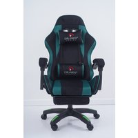 Игровое (геймерское) кресло Calviano 1584 (велюр, черный/зеленый)