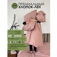 2-спальный комплект постельного белья Mio Tesoro 2сп Евро-стандарт Лен220-8 (пудровый)