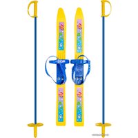 Лыжи Цикл Олимпик-Спорт Мишки 66 см с палками 75 см