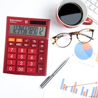 Бухгалтерский калькулятор BRAUBERG Ultra 12-WR 250494 (бордовый)