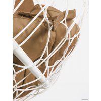 Подвесной диван M-Group Лежебока 11180101 (с белым ротангом/бежевая подушка)