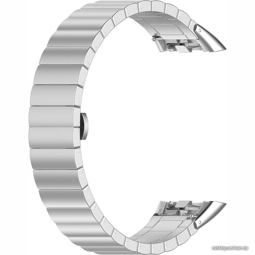 Браслет Rumi Snake металлический блочный для Huawei Band 6 / Honor Band 6 (серебристый)