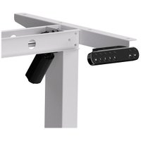 Стол WellDesk Basic 1300x675х18 с электроприводом (белый/дуб канзас коричневый)