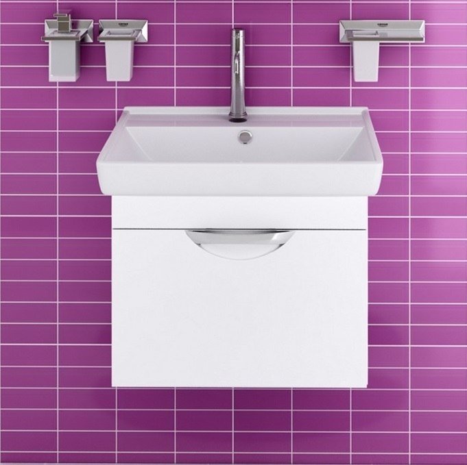 

Runo Тумба с умывальником Runo Ибица 50 + Мини 50 (подвесная)