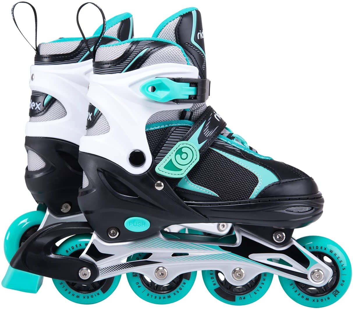 

Роликовые коньки Ridex Allure (р. 31-34, черный/бирюзовый/белый)