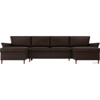 П-образный диван Лига диванов София 100071 (экокожа, коричневый)