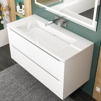 Умывальник Uperwood Infinity 100 см без отверстия для смесителя (белый глянцевый)