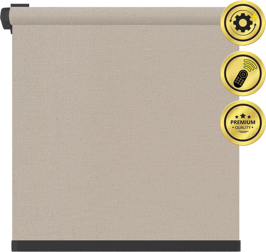 

Рулонная электроштора НеоФьюжен Эден 200 170х250 левая (кварцевый, черная фурнитура)