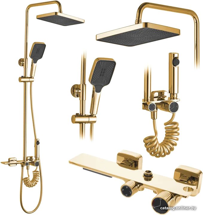 Душевая система  Rea Helix Gold REA-P6619