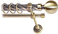 

Карниз для штор Lm Decor Шар большой 059 2р витой 25/16мм (антик, 2.4м)