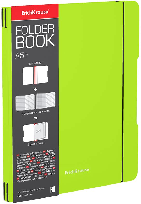 

Полуобщая тетрадь Erich Krause FolderBook Neon 56113 (48 л, клетка)