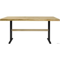 Кухонный стол Buro7 Двутавр 180 (с обзолом и сучками, дуб натуральный/черный)