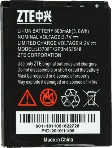 

Аккумулятор для телефона By-mobile совместим с ZTE S519 LI3708T42P3H463548