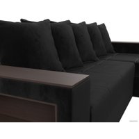 Угловой диван Лига диванов Дубай лайт правый 114153 (велюр черный)