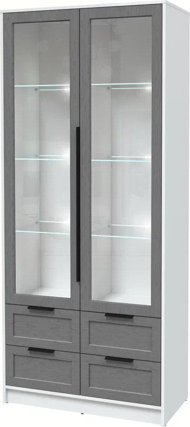 

Шкаф-витрина Интерлиния Концепт Тренд КТ-ШВ2 с подсветкой (белый платинум/дуб серый)