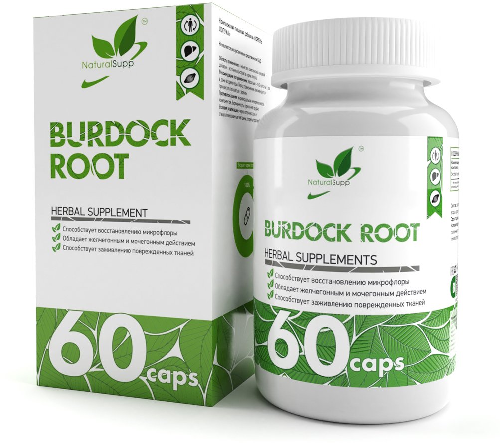 

БАД NaturalSupp Корень лопуха (Burdock root), 60 капсул