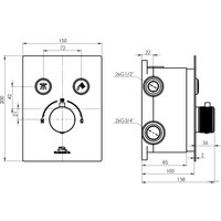 Душевая система  Rubineta Thermo-2F-Olo SQ 625039