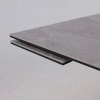 Кухонный стол Lepremo AV 2122 МДФ+керамика раздвижной 1400-2000x850 (серый матовый Larka Grey/черный)