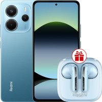 Телефон Xiaomi Redmi Note 14 8GB/256GB международная версия (синий) + наушники Xiaomi Redmi Buds 6 Active (голубой) по акции
