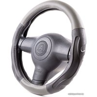 Оплетка на руль Autoprofi AP-1946 BK/D.GY (M) (черный/серый)