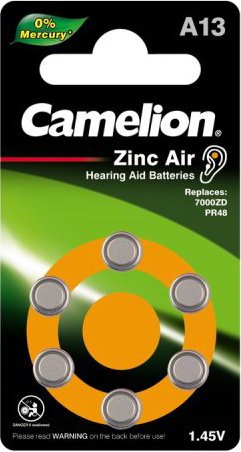 

Батарейка Camelion ZA13 BP6 Mercury Free 6шт