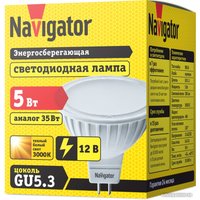 Светодиодная лампочка Navigator MR16/GU5.3 5 Вт 3000K NLL-MR16-5-12-3K-GU5.3