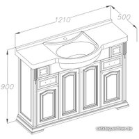  Opadiris Тумба Риспекто 120 с умывальником Классик 120 (слоновая кость)