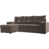 Угловой диван Лига диванов Верона лайт левый (велюр коричневый)