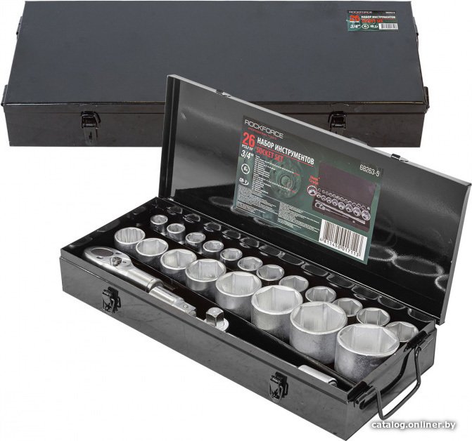 Набор трещотка с головками RockForce RF-68263-5 (26 предметов)