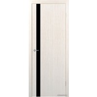 Межкомнатная дверь Юркас Stark ST12 ДО 80x200 (бьянко/lacobel черный лак)