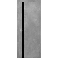 Межкомнатная дверь Юркас Stark ST12 ДО 80x200 (бетон светлый/lacobel черный лак)