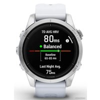 Умные часы Garmin Epix Pro Gen 2 Standard 42 мм (серебро/белый камень)