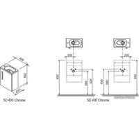  Ravak Тумба под умывальник SD Chrome 400 [X000000538]
