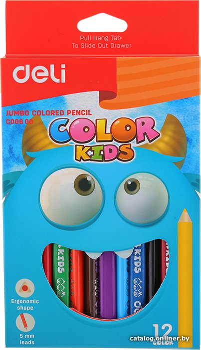 Набор цветных карандашей Deli Jumbo Kids C00600 (12 цветов)