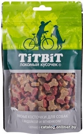 Лакомство для собак TiTBiT Косточки мясные с индейкой и ягненком 145 г