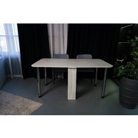 Стол-книга Stoloff Мечта 1600x850 (сосна лофт, опоры вкручиваемые, углы закругленные с роликами и ручками)