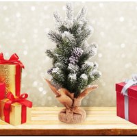 Ель Золотая сказка Заснеженная с шишками 592011 0.5 м