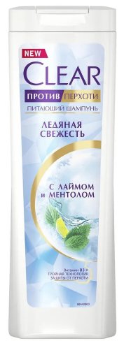 

Шампунь Clear Против перхоти Ледяная свежесть с ментолом 400 мл