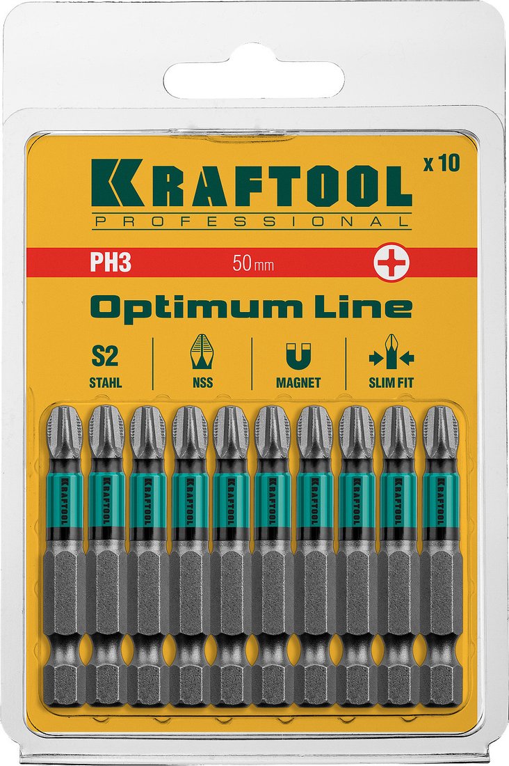 

Набор бит KRAFTOOL Optimum 26122-3-50-10