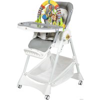 Высокий стульчик ForKiddy Podium Toys 0+ (светло-серый, дуга зоопарк)