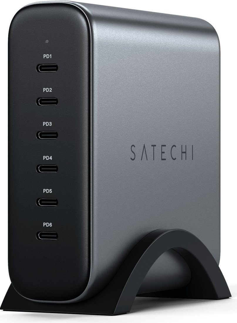 Сетевое зарядное Satechi 200W USB-C 6-Port GaN Charger ST-C200GM-EU