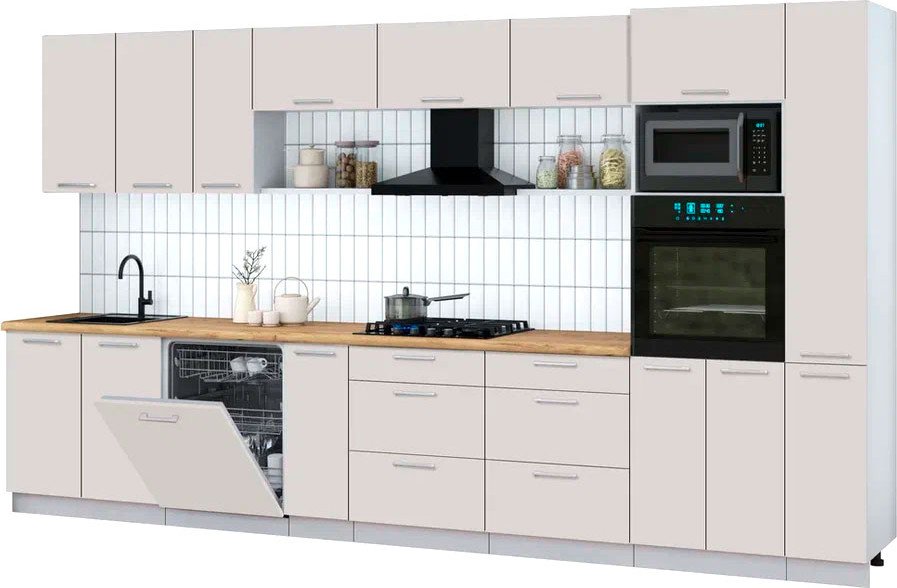 

Готовая кухня Интерлиния Мила Gloss 3.8-ПМ1 (кашемир/кашемир/дуб бунратти)