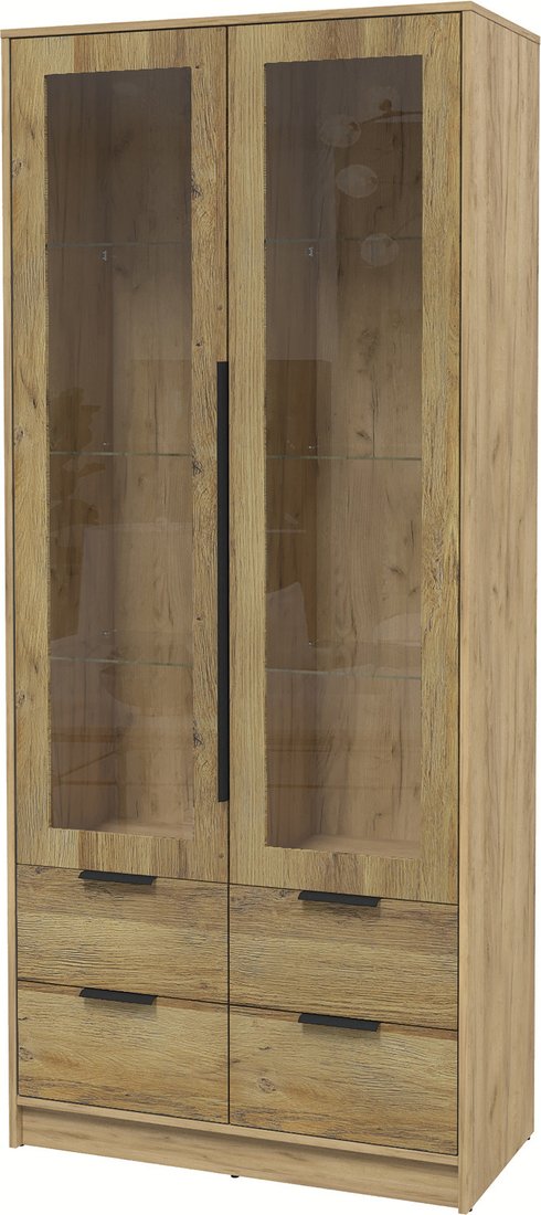 

Шкаф-витрина Интерлиния Концепт КТ-ШВ2 с подсветкой Глосс (дуб золотой/дуб вотан)