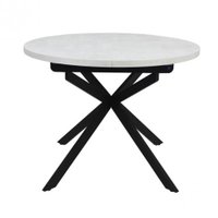 Кухонный стол Виста Парма 100x100/135 (лайт бетон/муар черный)