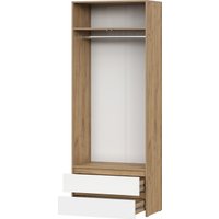 Шкаф распашной NN мебель МС Некст К двухстворчатый с ящиками (дуб золотой/белый) в Борисове