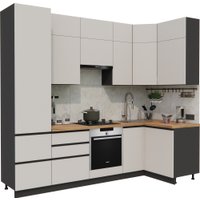 Готовая кухня ВерсоМебель Эко Премиум 1.2x2.7 правая (кашемир/ст. дуб вотан)