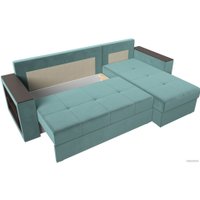 Угловой диван Лига диванов Дубай лайт правый 114149 (велюр бирюзовый)