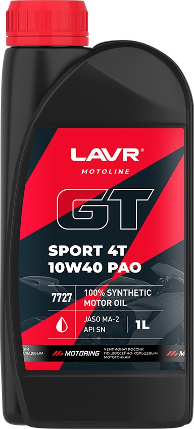 

Моторное масло Lavr GT Sport 4T 10W-40 SN 1л