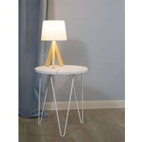 Журнальный столик Sheffilton SHT-CT79 (белый мрамор/белый муар)